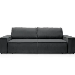 Divano letto 3 posti 257x106cm velluto a coste antracite Snuggle