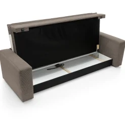 Divano letto 3 posti 244x95cm velluto a coste marrone Restful
