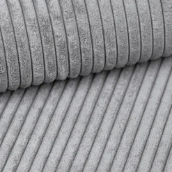 Divano letto 3 posti 257x106cm velluto a coste grigio chiaro Snuggle