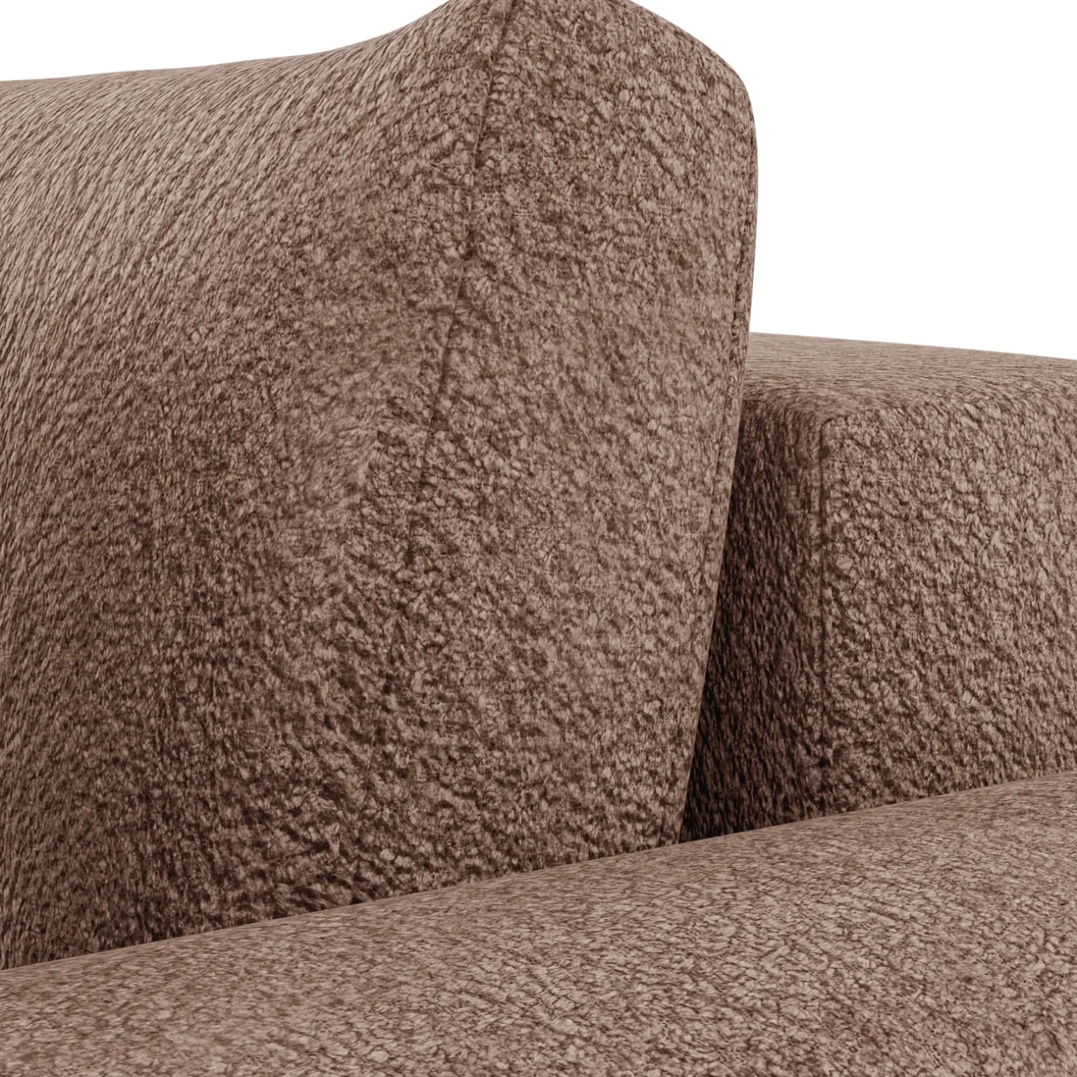 Divano letto angolare 4 posti 285x188cm con contenitore tessuto bouclé marrone chiaro Soft