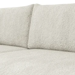 Divano letto angolare 4 posti 285x188cm con contenitore tessuto bouclé beige chiaro Soft