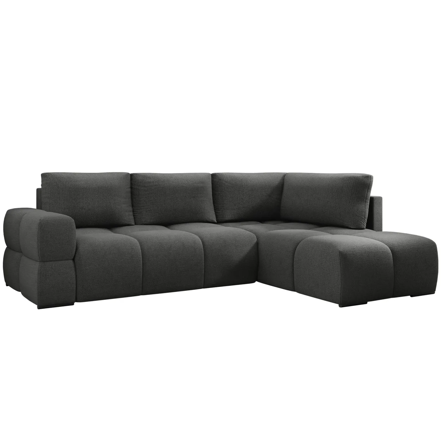 Divano letto angolare 3 posti 267x185cm box contenitore antracite Sottovoce