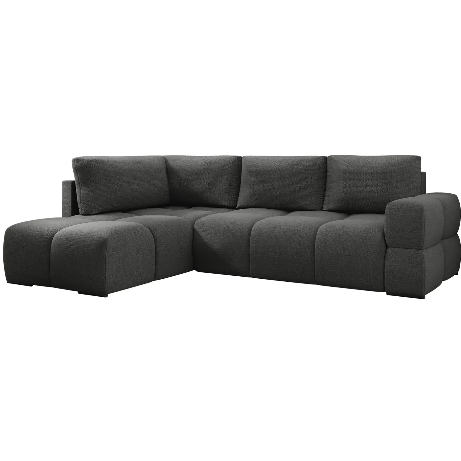 Divano letto angolare 3 posti 267x185cm box contenitore antracite Sottovoce