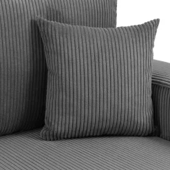Divano letto angolare 3 posti 244x145cm con contenitore a coste antracite Slurp