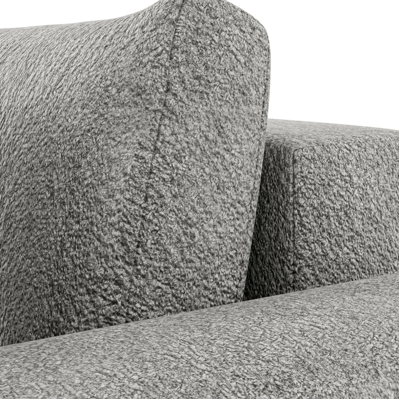 Divano letto angolare 4 posti 285x188cm con contenitore tessuto bouclé grigio chiaro Soft