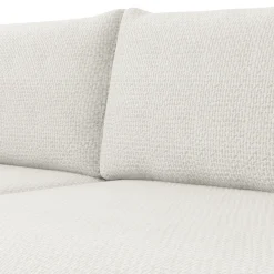 Divano letto angolare 4 posti 285x188cm con contenitore a trama spessa bianco Soft