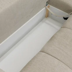 Divano letto angolare 3 posti 267x185cm box contenitore beige Sottovoce