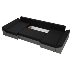 Divano letto angolare 5 posti 321cm grigio nero Appia