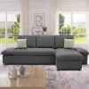 Divano letto angolare 3 posti 260x148cm con contenitore antracite Arturo