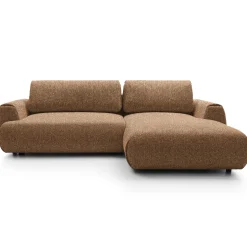Divano letto angolare destra 3 posti 270x167cm tessuto arancio Cloudify