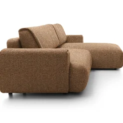 Divano letto angolare destra 3 posti 270x167cm tessuto arancio Cloudify