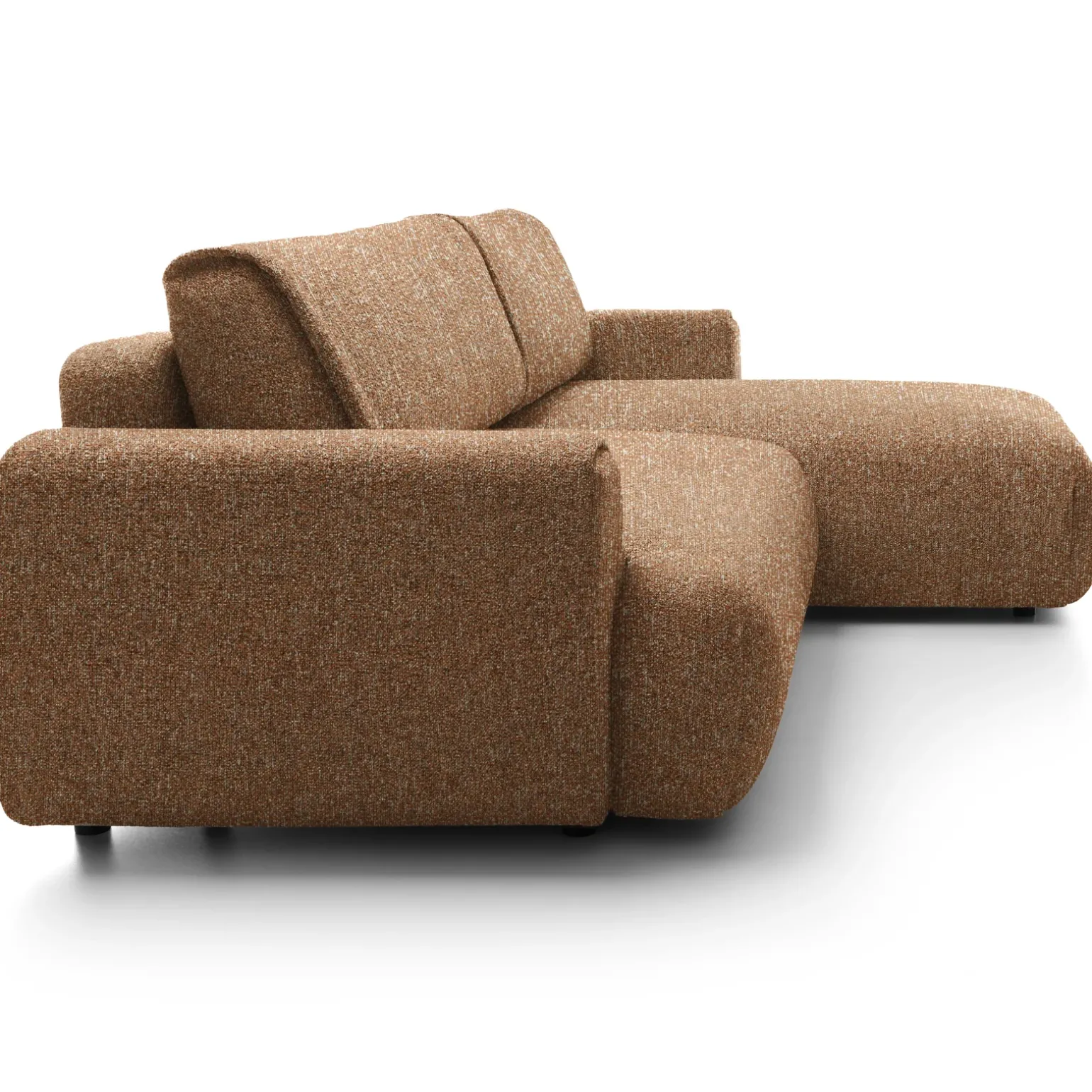 Divano letto angolare destra 3 posti 270x167cm tessuto arancio Cloudify