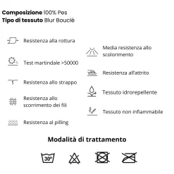 Divano letto angolare destra 3 posti 260x180cm tessuto bouclè blu Repose