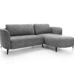 Divano letto angolare destra 3 posti 260x180cm tessuto bouclè grigio Repose