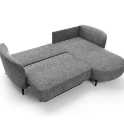 Divano letto angolare destra 3 posti 260x180cm tessuto bouclè grigio Repose