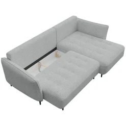 Divano letto angolare destro 3 posti 276x158cm tessuto grigio Angle