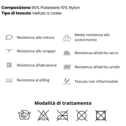 Divano letto angolare destra 3 posti 267x167cm velluto a coste antracite Relaxion