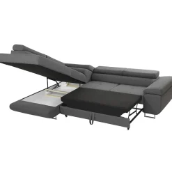 Divano letto angolare sinistra imbottito 274x203cm grigio Bormio