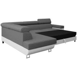 Divano letto angolare sinistra 3 posti 253x188cm grigio bianco Almese
