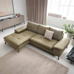 Divano letto angolare sinistra 3 posti 265x170cm tessuto beige Chillax