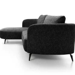Divano letto angolare sinistra 3 posti 260x180cm tessuto bouclè antracite Repose