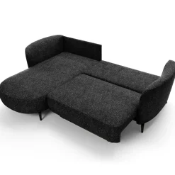 Divano letto angolare sinistra 3 posti 260x180cm tessuto bouclè antracite Repose
