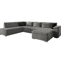 Divano letto angolare sinistra 5 posti 350x205cm grigio Agliana