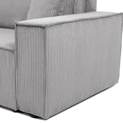 Divano letto matrimoniale 3 posti 245x90cm velluto a coste grigio Ploffy