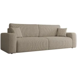 Divano letto matrimoniale 3 posti 248x90cm velluto a coste tortora Slurp
