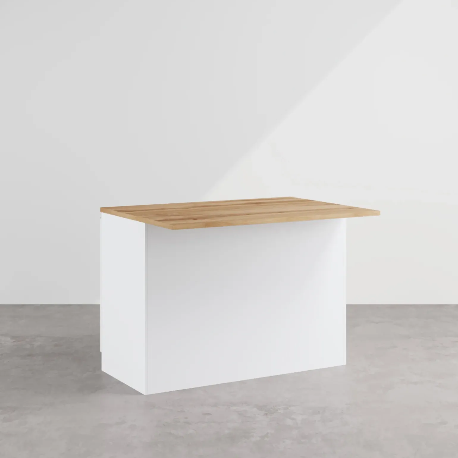 Isola cucina centrale 125x90cm bianco piano rovere Gourmet