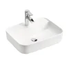 Lavabo bagno da appoggio 50x40cm rettangolare in ceramica bianco Arci