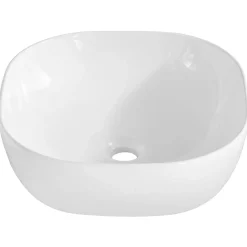 Lavabo bagno da appoggio 41x41cm ceramica bianco Bloom