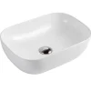 Lavabo bagno da appoggio 46x32cm in ceramica bianco lucido Frejus