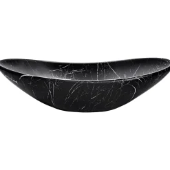 Lavabo bagno da appoggio 61x36cm ceramica nero Spuky