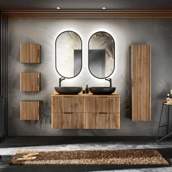 Lavabo bagno da appoggio 52x40cm ceramica nero oro Limpid