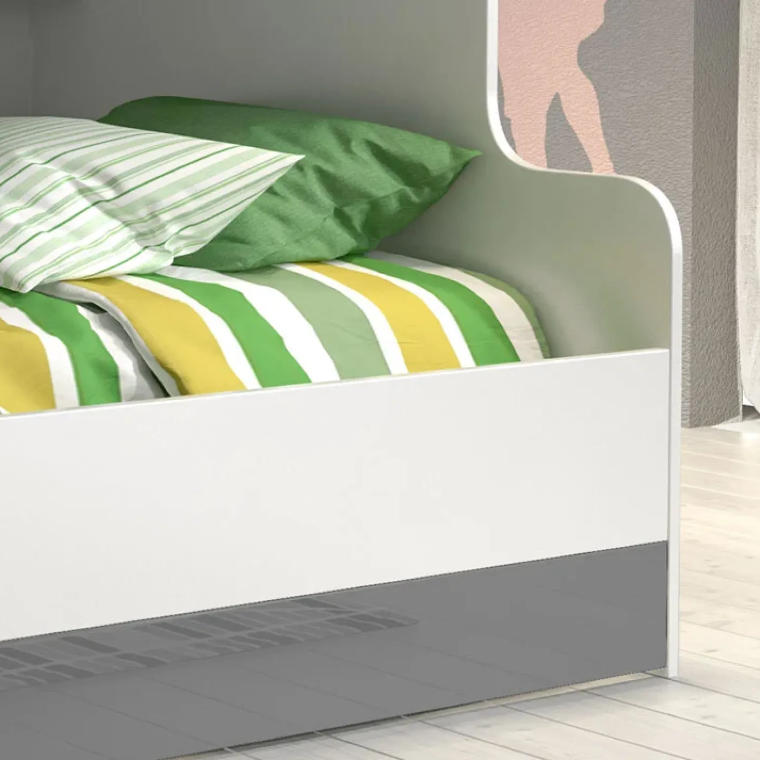 Letto a castello per bambini 254x120cm bianco grigio Enrico Gihome®
