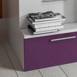 Letto a castello per bambini 254x120cm bianco viola Enrico Gihome®