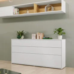 Letto a scomparsa orizzontale 90x200 cm singolo bianco Camelio