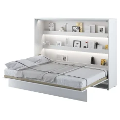 Letto a scomparsa orizzontale 140x200 cm alla francese bianco Camelio