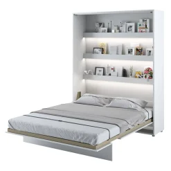Letto a scomparsa verticale 140x200 cm alla francese bianco Camelio