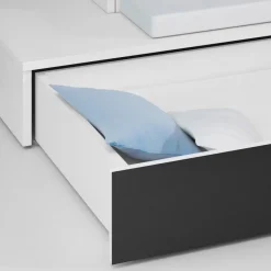 Letto a soppalco con armadio 324x180cm bianco nero 2  letti Diego Gihome®