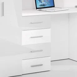 Letto a soppalco con armadio 254x120cm bianco Simone Gihome®