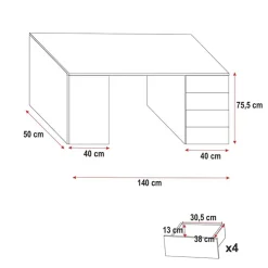 Letto a soppalco con armadio 254x120cm bianco grigio Simone Gihome®