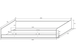 Letto a soppalco 204x120cm sinistra quercia bianco Dollie Gihome®