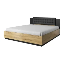 Letto alla francese contenitore 140x200cm rovere nero Vulcano
