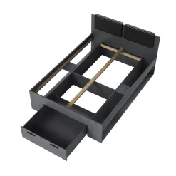 Letto alla francese 140x200cm con cassettone e vani laterali ossido Cortina Gihome®