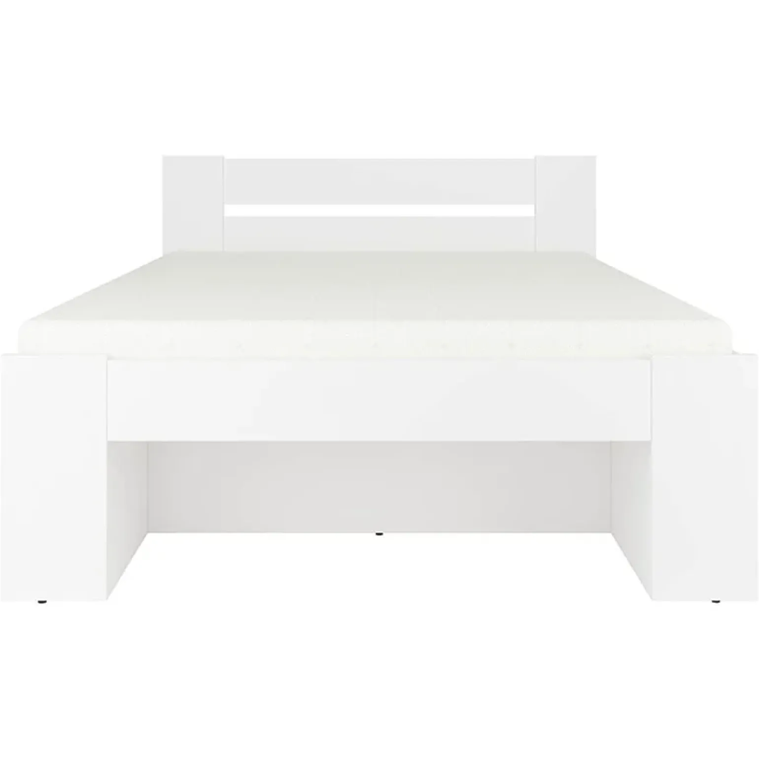 Letto alla francese 140x200cm contenitore bianco Aurora