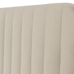 Letto contenitore alla francese 140x200cm imbottito velluto beige Poffi