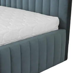 Letto contenitore matrimoniale 160x200 imbottito velluto grigio scuro Poffi