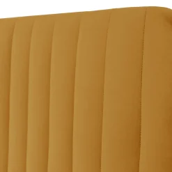 Letto contenitore matrimoniale oversize 180x200 imbottito velluto senape Poffi